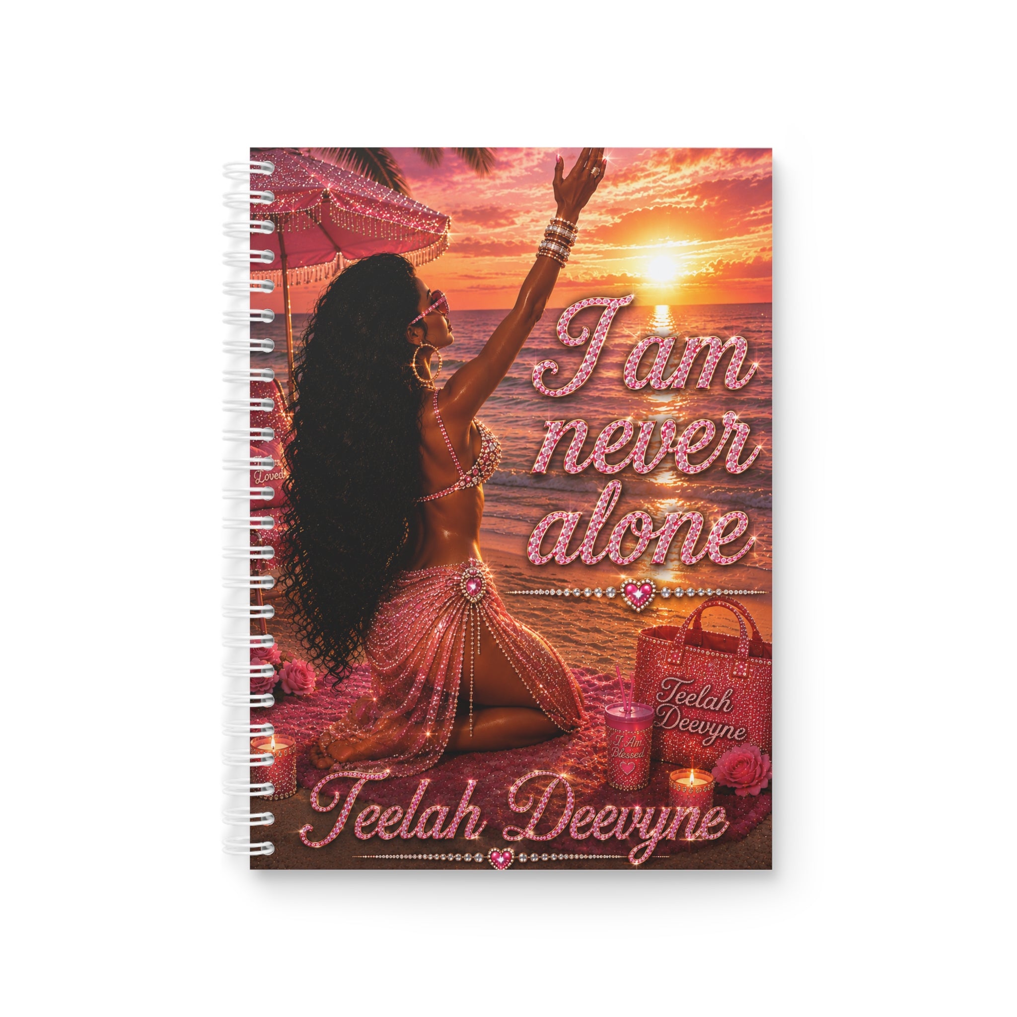 I Am Never Alone Spiral Notebook | Beach Goddess Sunset Journal
