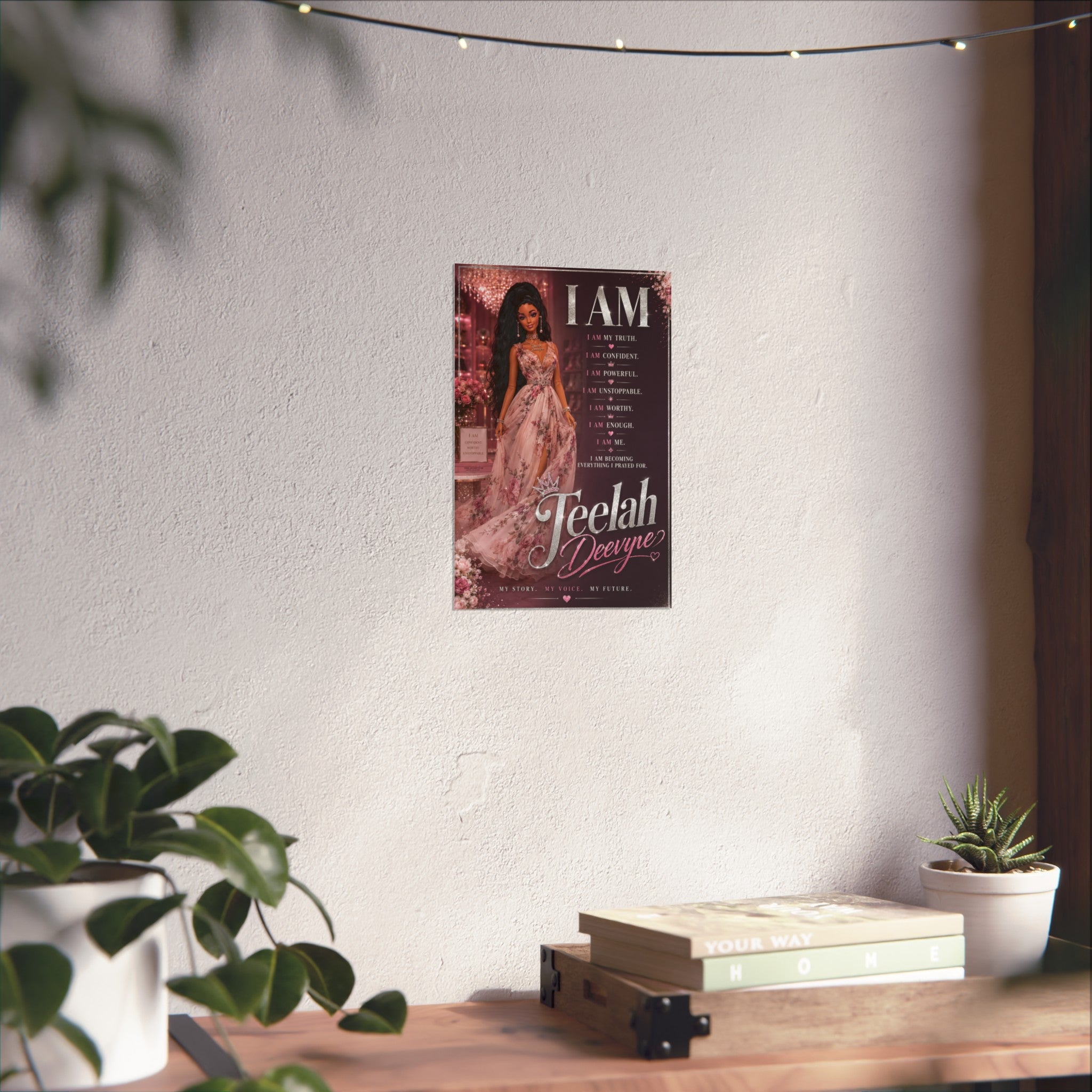 I AM Affirmation Poster Fine Art Poster | Personalized Name Inspirational Wall Art