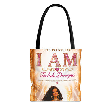 Inspirational 'I AM' Tote Bag — Teelah Deevyne Empowerment AOP Tote