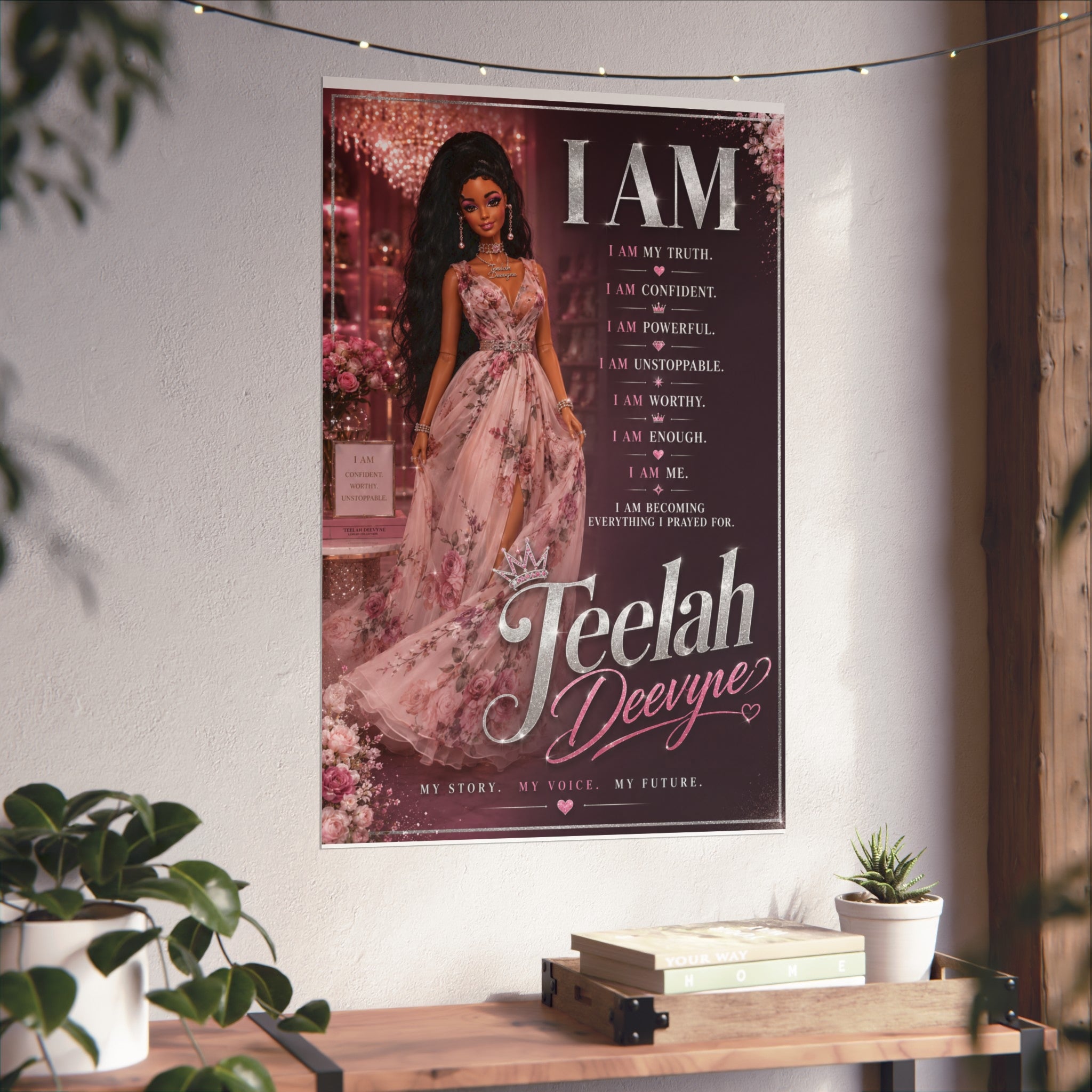 I AM Affirmation Poster Fine Art Poster | Personalized Name Inspirational Wall Art